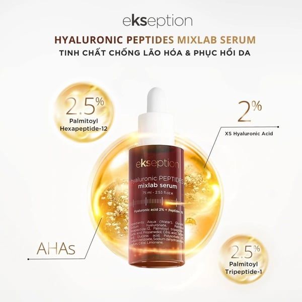 Tinh Chất Ekseption Hyaluronic Peptides Mixlab Serum chống lão hoá 75ml