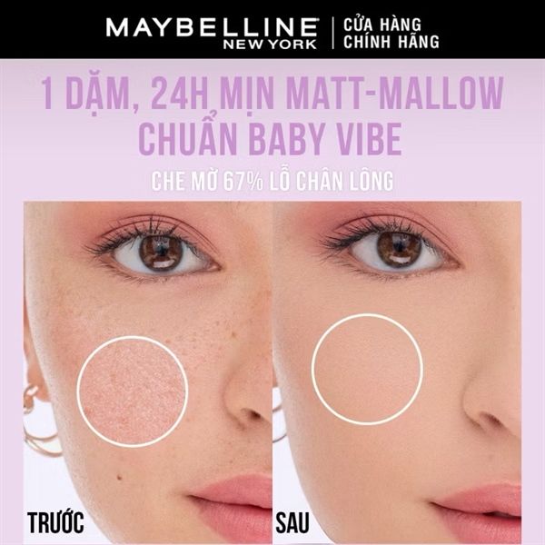 ￼Phấn nước Superstay 24H Baby Matte Cushion Maybelline #117.5