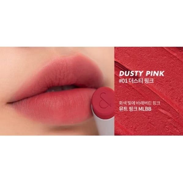 Son thỏi Romand New Zero Matte #1hồng lamh mlbb