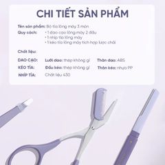 Bộ Dụng Cụ Tỉa Lông Mày Amortals Eyebrow Refining Tricmer 3-Piece Set