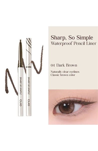 (new 2025) Chì Kẻ Viền Mắt Lâu Trôi Clio sharp so simple pencil Liner #01-đen