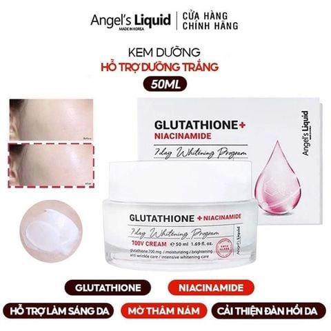 Kem dưỡng trắng da Angel’s Liquid tinh chất glutathione + niacinamide 700 v-ample 50ml