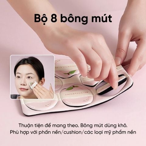 Bộ 8 Bông Mút Trang Điểm Tự Xé Amortals Puff-Hydro Edition