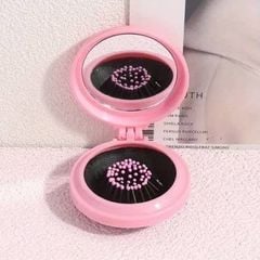 Gương Lược Gấp Gọn Mini Kèm Gấu Loopy #Hồng
