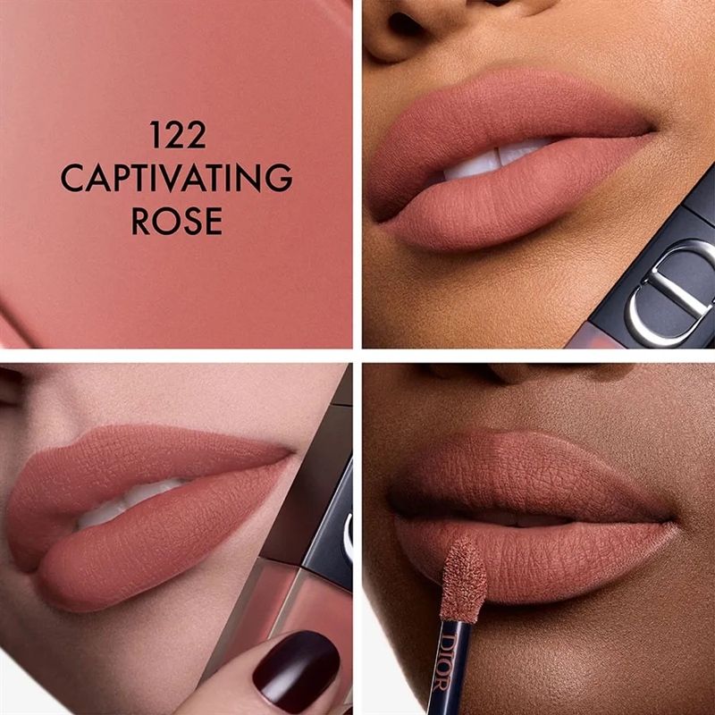 Son Kem Dior Rouge Dior On Stage Ink 122 Captivating Rose Màu Hồng Khô Đất