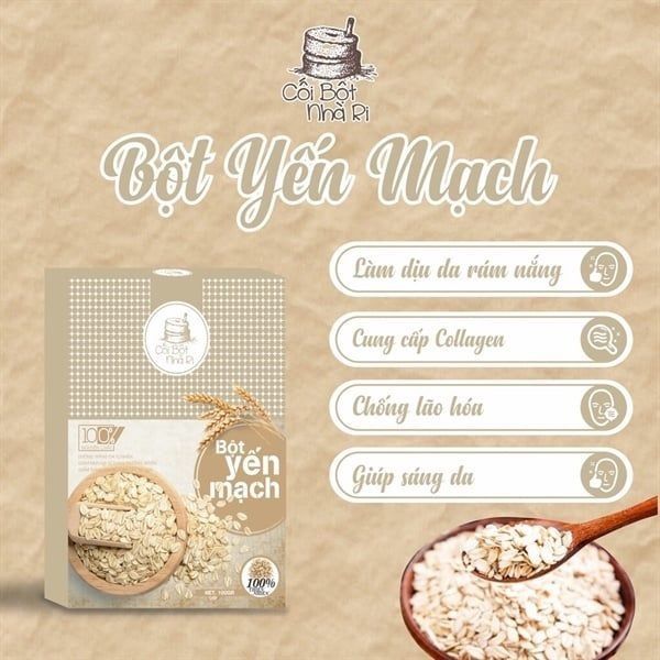 Bột yến mạch , cam thảo, ủ trắng coffee, nghệ , khổ qua, trà xanh của CỐI BỘT NHÀ RI 100g/hộp