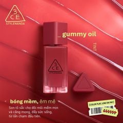 Son tint bóng dưỡng mềm 3CE Gummy Oil Tint #01 Bagel Peach