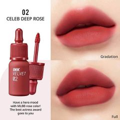 Son kem lì INK velvet lip tint #02 celeb deep rose