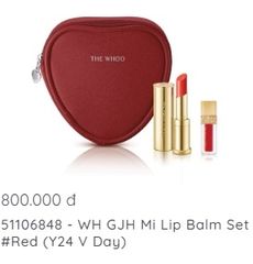 Set son The history of Whoo glow lip balm trái tim