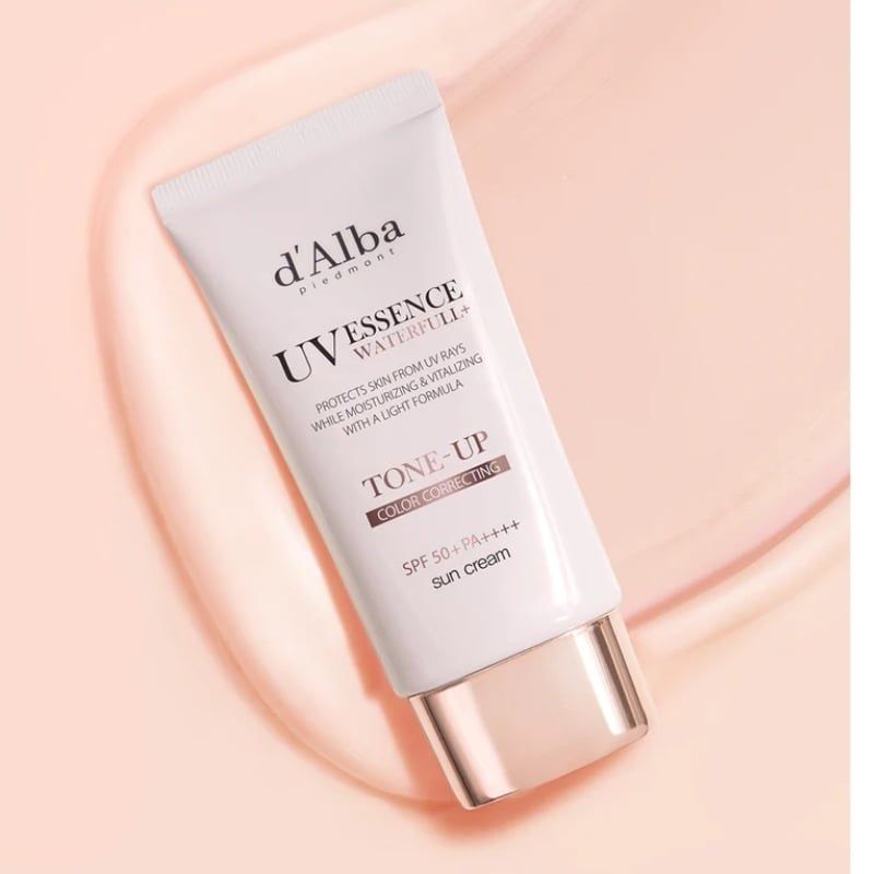 Kem Chống Nắng D'Alba UV Essence Waterfull+ Tone Up Pink Correcting 50ml