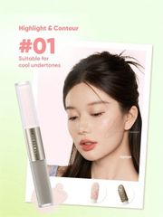 Tạo Khối Bắt Sáng 2 Đầu dạng Kem Judydoll Liquid Highlighter & Contour #02-ấm