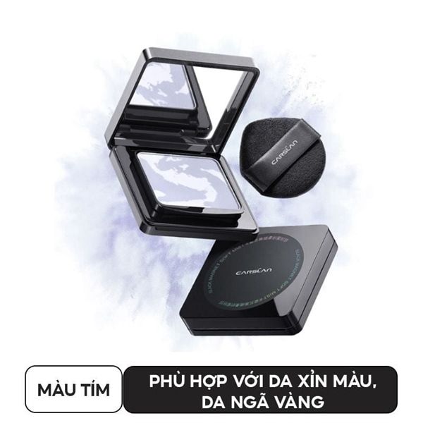 Phấn Phủ Dạng Nén Vỏ Đen Màu Tím Carslan Black Magnetic Soft Mist Powder 8g