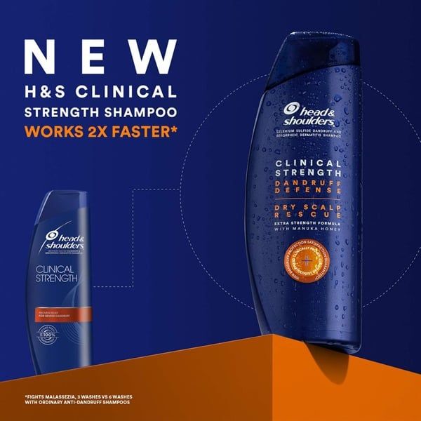 Dầu gội Head And Shoulders Mỹ Clinical Strength dành cho da dầu gàu ngứa #tím