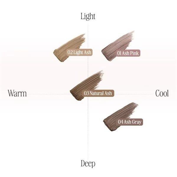 Mascara lông mày Clio kill brown slim Ash browcara #01 Ash pink