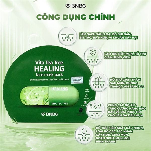 [New] Mặt nạ BNBG tràm trà Vita tea tree healing face mask pack
