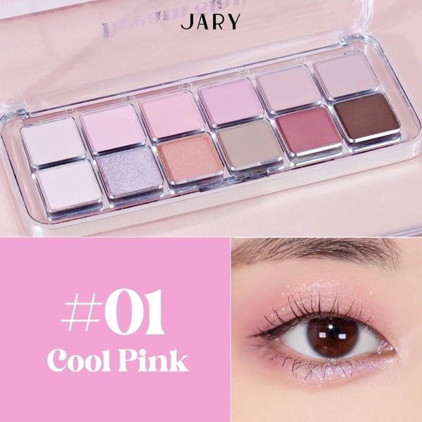 Bảng phấn mắt 12ô JARY dream start eyeshadow pallete #01-COOL PINK