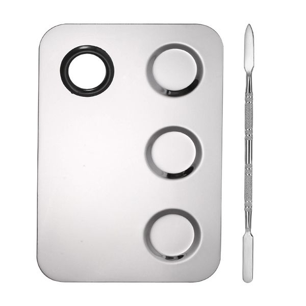 Bộ Dụng Cụ Khay Thìa Trộn Tán Kem Nền Bằng Thép Chống Gỉ #full size