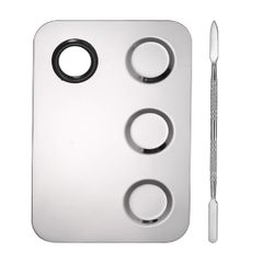 Bộ Dụng Cụ Khay Thìa Trộn Tán Kem Nền Bằng Thép Chống Gỉ #full size