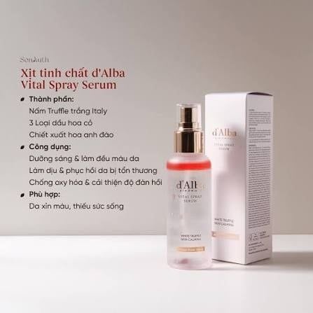 Xịt khoáng tinh chất D'Alba white truffle skin calming Hàn Quốc