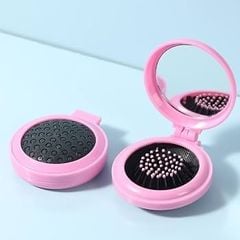 Gương Lược Gấp Gọn Mini Kèm Gấu Loopy #Hồng