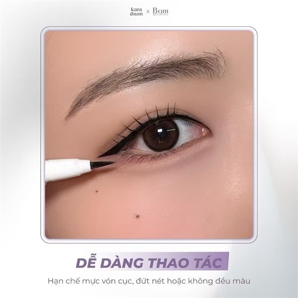 [NEW]￼Phiên Bản Mới Vỏ Xám - Bút Kẻ Mắt Nước Nét Mảnh, Không Lem Trôi Karadium Waterproof Brush Liner