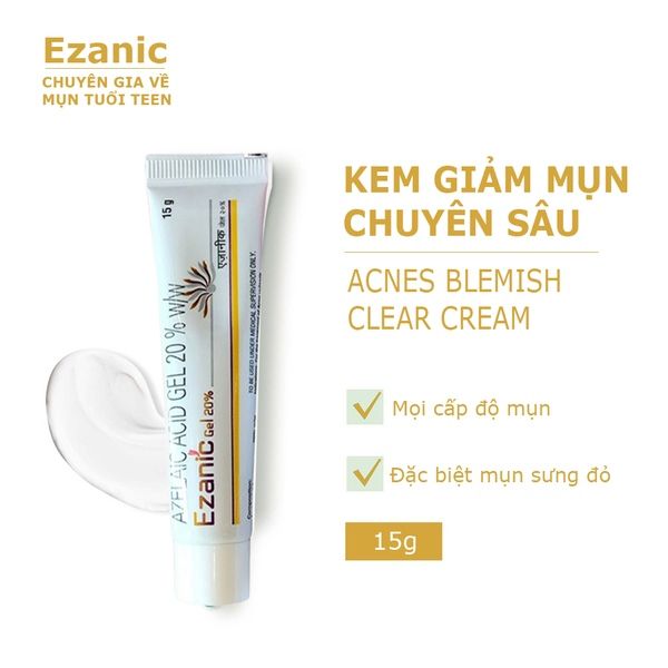 Gel Mờ Thâm đỏ ,Giảm Mụn trứng cá,Dưỡng Sáng Da Ezanic Gel 20% Azelaic Acid
