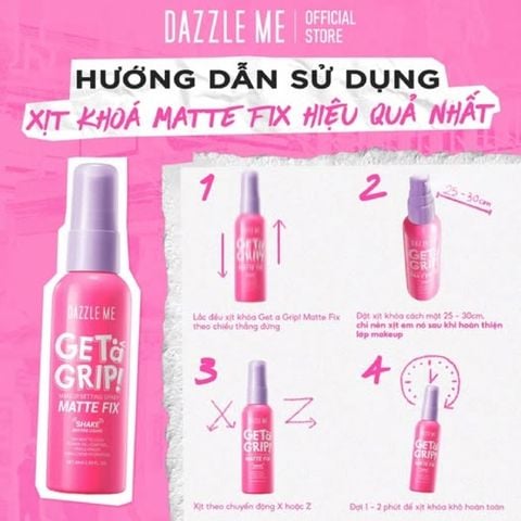 [new] Xịt Khóa Nền DAZZLE ME Get A Grip Makeup Setting Spray dewy fit 60ml #xanh