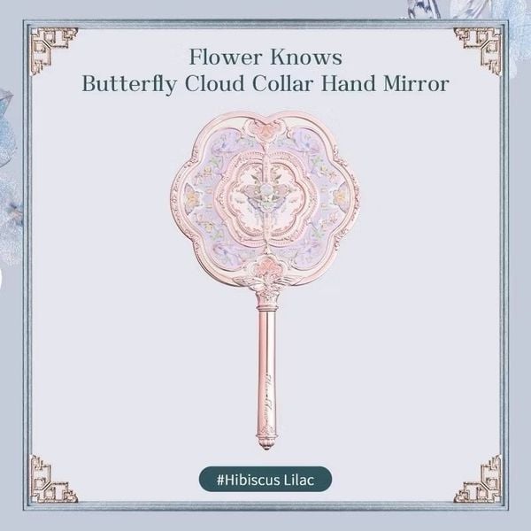 ￼[SẴN HOẢ TỐC] GƯƠNG CẦM TAY MÂY HỒ ĐỆP BUTTERFLY CLOUD COLLAR FLOWER KNOWS tím