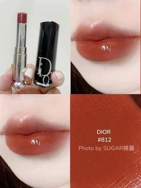 [full size] Son Dior addict hydrating shine lipstick #812-đỏ đất full box