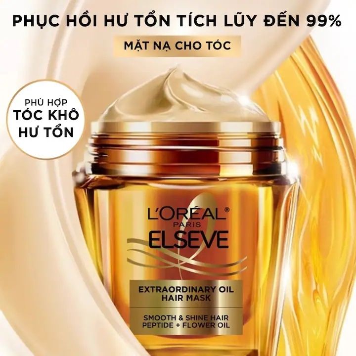 Kem Ủ TÓC Loreal elseve vàng phục hồi tóc mềm mượt 250ml