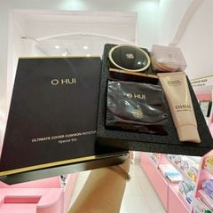[bản giới hạn ] Phấn nước OHUI ultimate cover mesh cushion kèm lõi refill + 5mút + sữa rửa mặt
