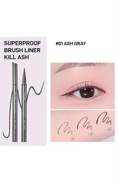 [NEW] Bút Kẻ Mắt Nước Chống Trôi Clio Kill ASH Superproof Brush Liner #đen