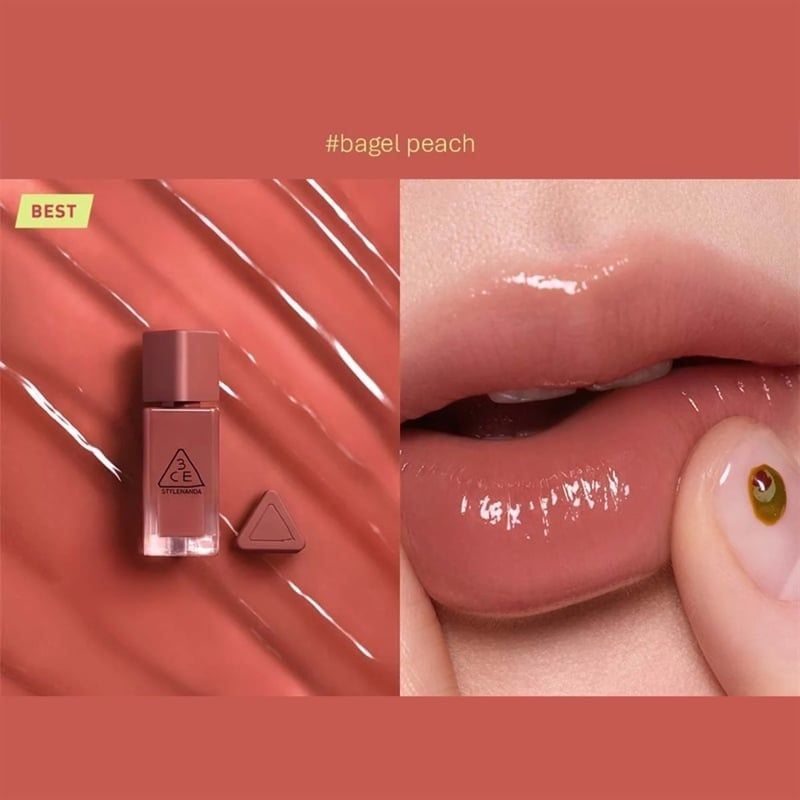 Son tint bóng dưỡng mềm 3CE Gummy Oil Tint #01 Bagel Peach