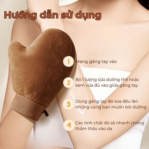 Găng Tay Thoa Kem Body Dưỡng Ẩm,dưỡng trắng kh dính tay , kh hao kem