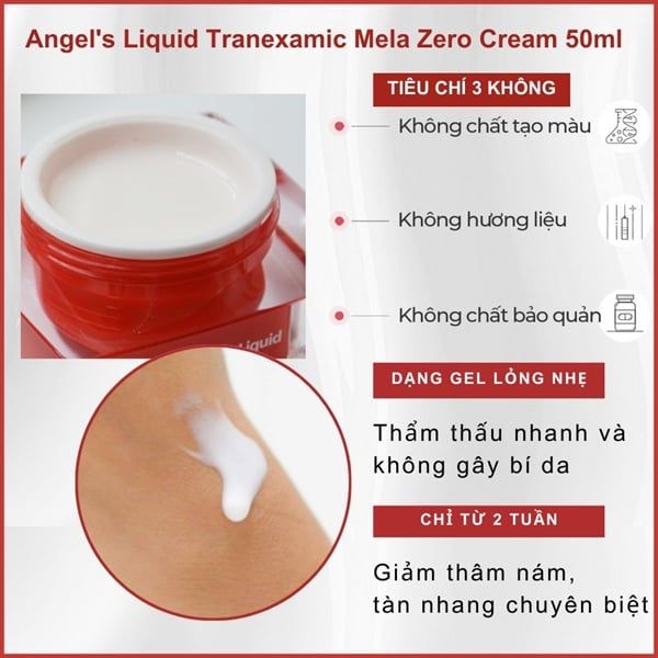 Kem dưỡng giảm thâm nám Angel's Liquid tranexamic mela zero cream 50ml