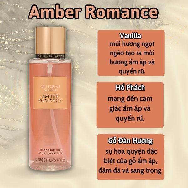 Xịt thơm Victoria's secret 250ml #Amber Romance shimmer