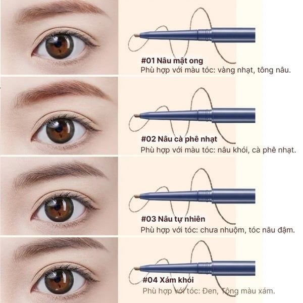 Chì kẻ lông mày siêu mảnh amortals 03#natural brown 8047