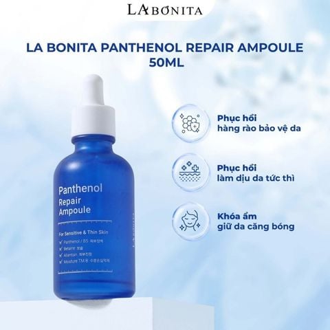 Tinh chất serum hỗ trợ phục hồi làm dịu da La Bonita Panthenol Repair Ampoule 50ml