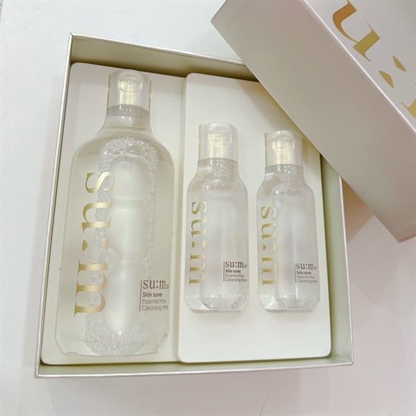 Set Tẩy Trang Su:um 37 skin saver Essential Pure cleansing water +2c tẩy trang