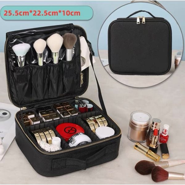 Cốp đựng đồ trang điểm , túi đựng đồ makeup Da PU size S có đai bảo vệ