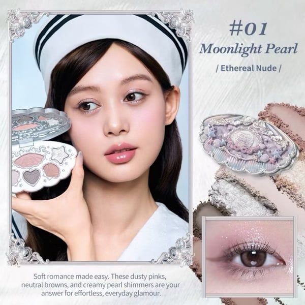 Bảng Phấn Mắt Hoa Biết FLOWER KNOWS shell jewel #03-deep sea