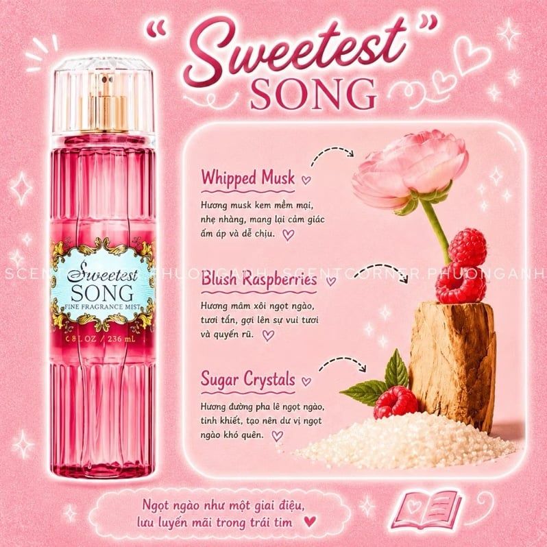 Xịt thơm nước hoa toàn thân Sweettest Song 236ml