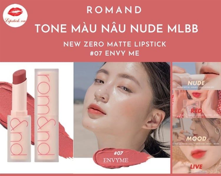 Son thỏi Romand zero matte 07 Envy Me