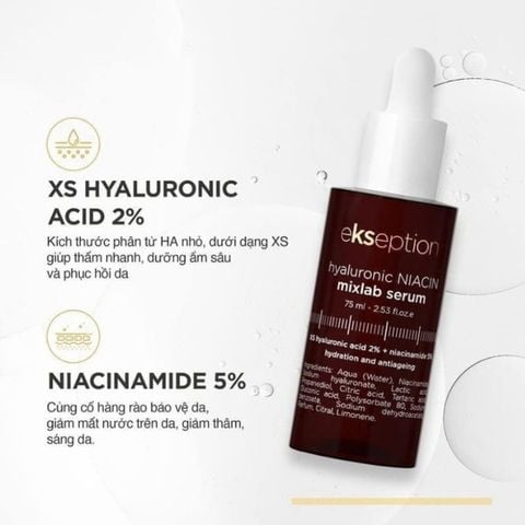 Serum giảm mụn, ngừa viêm, giảm thâm Ekseption Hyaluronic Niacinamide 75ml