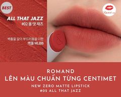 Son thỏi Romand zero matte #02 đỏ gạch mlbb