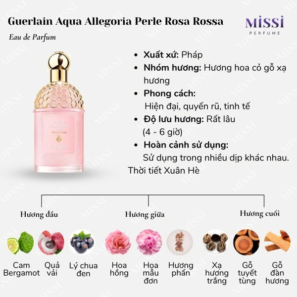 Nước Hoa Nữ Guerlain Aqua Allegoria Perle Rosa Rossa EDP [chiết 10ml]