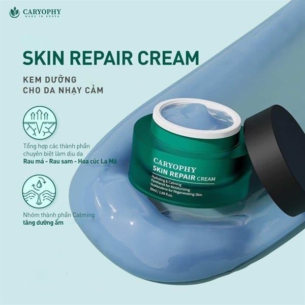 Kem dưỡng phục hồi cấp ẩm Caryophy skin repair 50ml