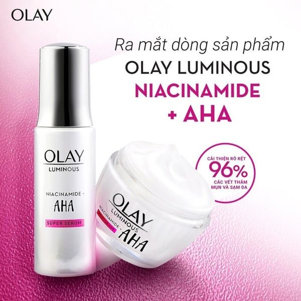 Kem Dưỡng Olay Luminous Niacinamide+AHA Sáng Da, Mờ Thâm Mụn 50g