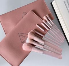 Bộ Cọ 3CE 12 Cây Màu Hồng Kèm Túi Da