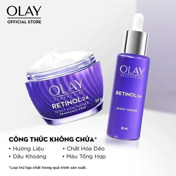 Tinh chất OLay Regenerist Retinol24 Night Serum Fragrance-Free Ngừa Lão Hóa Ban Đêm 50g